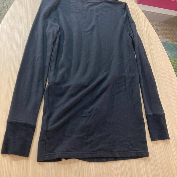 Athleta Nirvana Twist Front Sweatshirt XXS Solid Black Long Sleeve Modal Spandex - Picture 3 of 3